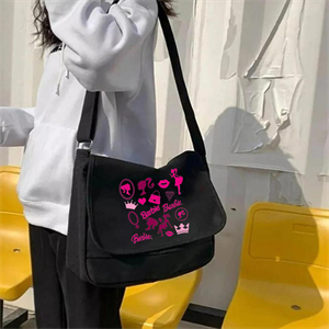 Barbie Kolaj Baskılı Unisex Postacı Çantası