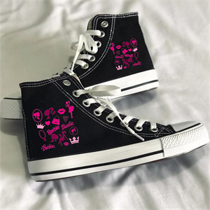Barbie Kolaj Siyah Unisex Kanvas Ayakkabı