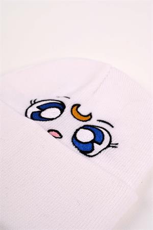 Sailor Moon Nakış İşleme Unisex Beyaz Bere