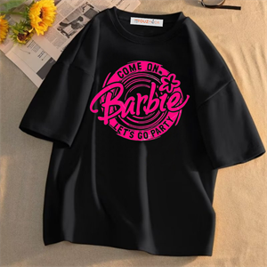 Barbie Oversize Unisex Siyah T-Shirt