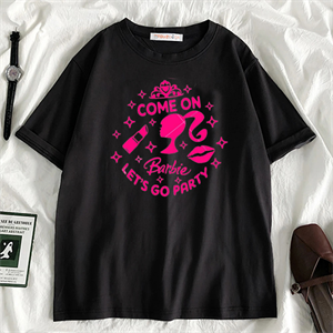 Barbie Oversize Unisex Siyah T-Shirt