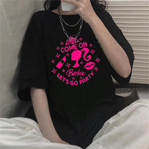 Barbie Oversize Unisex Siyah T-Shirt