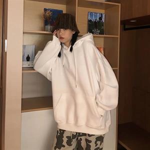 Basic Düz Oversize Unisex Beyaz Kapşonlu Hoodie Sweatshirt