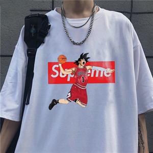 Basketball Boy Baskılı Beyaz Unisex Oversize T-shirt