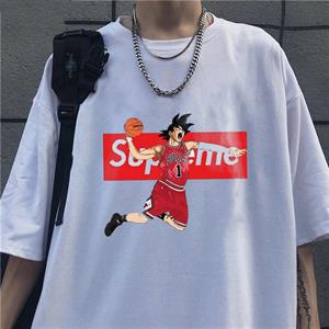 Basketball Boy Baskılı Beyaz Unisex Oversize T-shirt