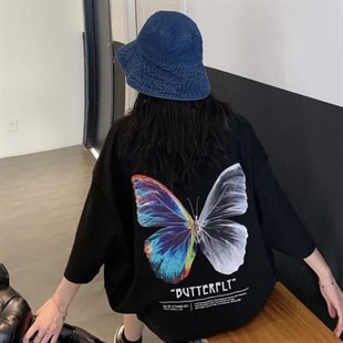 Dark Punk Butterfly Siyah Unisex T-shirt