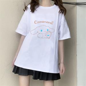 Bear & Cinnamoroll Beyaz Unisex Oversize T-shirt