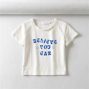 Believe You Can Baskılı Beyaz Crop