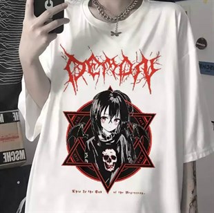 Beyaz Harajuku Punk Demon Unisex T-shirt