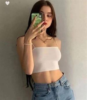 Beyaz Kadın Ip Askılı Büstiyer Crop