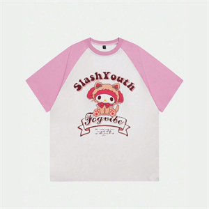 Beyaz Unisex Pembe Reglan SlashYouth T-Shirt