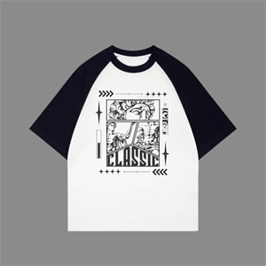 Beyaz Unisex Siyah Reglan Classic T-Shirt