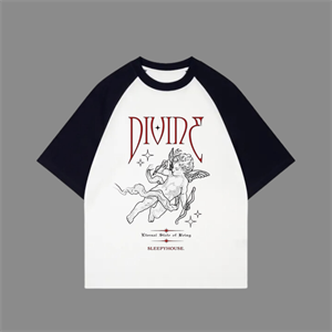 Beyaz Unisex Siyah Reglan Divinc Valentines T-Shirt