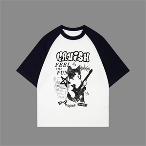 Beyaz Unisex Siyah Reglan Feel The Funk T-Shirt