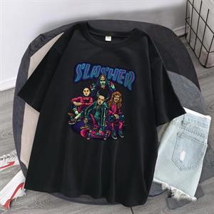 Blue Slasher Siyah Unisex Oversize T-shirt