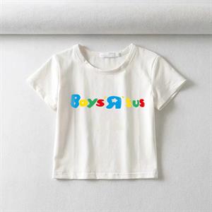 Boys R Sus Baskılı Beyaz Crop