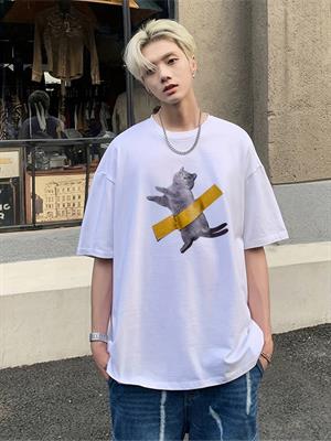 British Shorthair Cute Cat Baskılı Oversize T-shirt