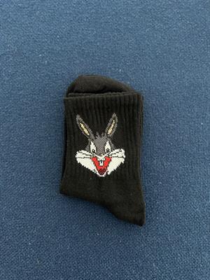 Bugs Bunny Unisex Siyah Kolej Çorap