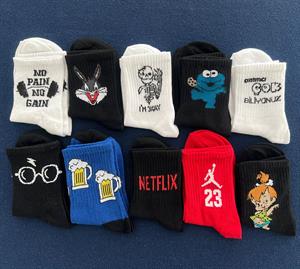 Bugs Bunny Unisex Siyah Kolej Çorap