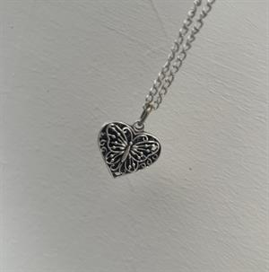 Butterfly In Heart Tasarım Unisex Kolye
