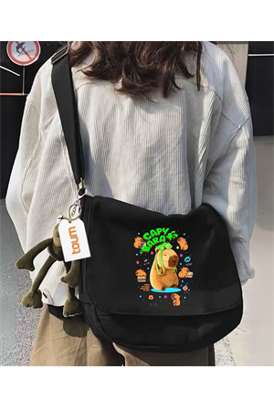 Capy Bara Baskılı Unisex Postacı Çantası