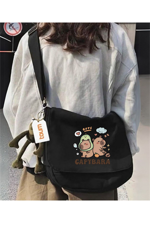 Capy Bara Baskılı Unisex Postacı Çantası