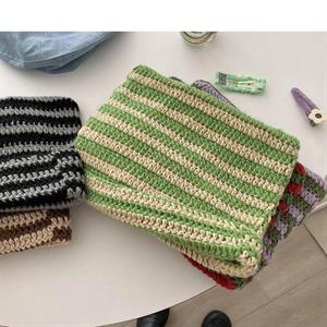Y2k Cat Design Yeşil Sütlü Kahve Star Ponpon Detaylı Bere