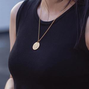 Çelik Elizabeth Antik Sikke Gold Renk Kolye