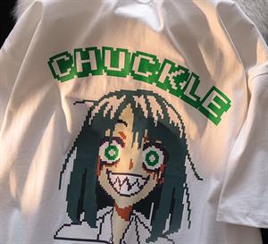 Chuckle Girl Beyaz Unisex Oversize T-shirt