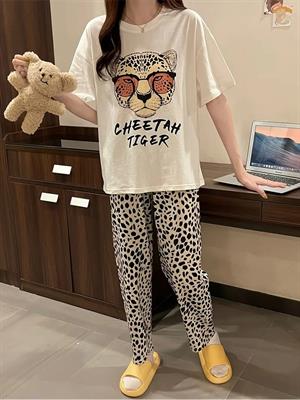 Çita Tiger Desenli Oversize Unisex T-shirt