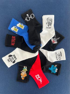 Çok Biliyonuzz Unisex Beyaz Kolej Çorap