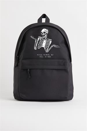 Confused Skeleton Baskılı Unisex Sırt Çantası