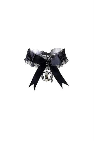 Cosplay Gothic Punk Çanlı Dantelli Unisex Choker Kolye