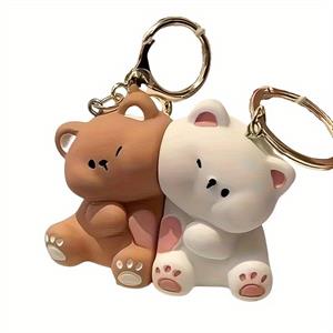 Cute Bear Çift Silikon Anahtarlık