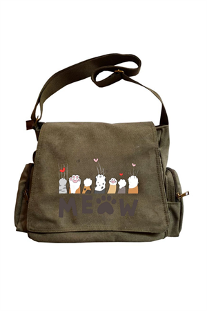 Cute Cat Seriouse Baskılı Unisex Postacı Çantası