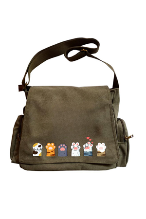 Cute Cat Seriouse Baskılı Unisex Postacı Çantası