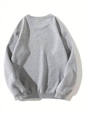 Cute Duck Baskılı Gri Unisex Oversize Bisiklet Yaka Sweatshirt