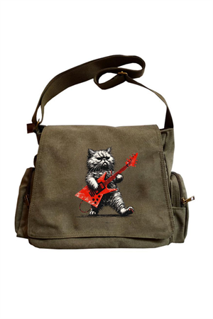 Cute Rock Animal Baskılı Unisex Postacı Çantası