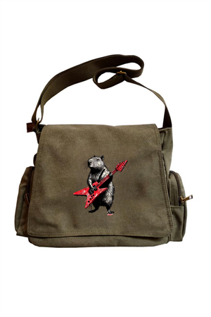 Cute Rock Animal Baskılı Unisex Postacı Çantası
