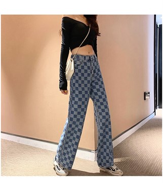 Dama Desen Unisex Açık Mavi Jean
