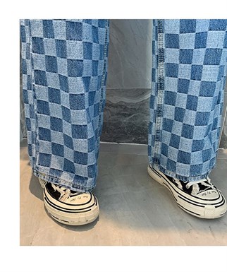 Dama Desen Unisex Açık Mavi Jean