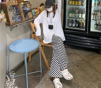 Dama Desen Unisex Beyaz Siyah Jean
