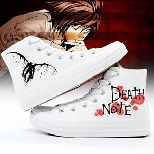 Death Note Baskılı Beyaz Unisex Kanvas Ayakkabı