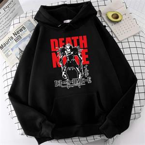 Death Note Poster Baskılı Siyah Unisex Oversize Kapüşonlu Sweatshirt