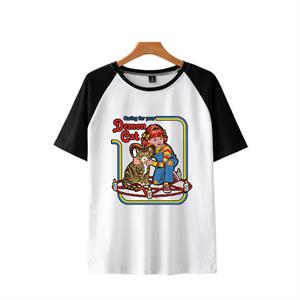 Demon Cat Baskılı Reglan Kol Beyaz Unisex Oversize T-shirt