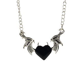 Devil Black Heart Kolye