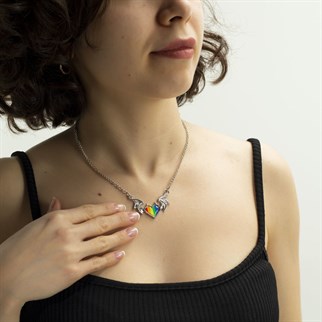 Devil Rainbow Heart Kolye