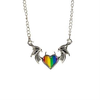 Devil Rainbow Heart Kolye