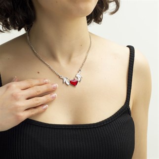 Devil Red Heart Kolye