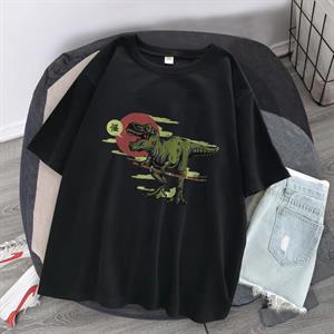 Dinosaur Siyah Unisex Oversize T-shirt